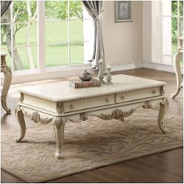 86020 Acme Furniture Ragenardus - Antique White Living Room Furniture Cocktail Table