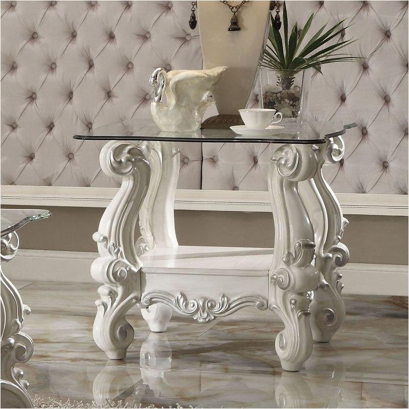 82104 Acme Furniture Versailles - Bone White Living Room Furniture End Table