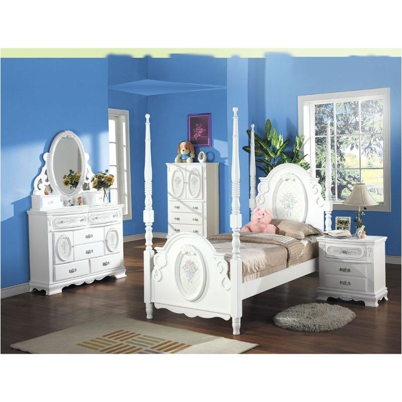 01660-hb Acme Furniture Flora Flora White Twin Post Bed