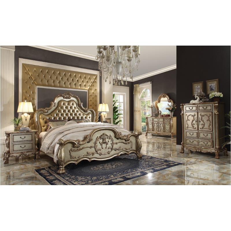 23154ck-hb Acme Furniture Dresden - Gold Patina Bedroom Furniture Bed