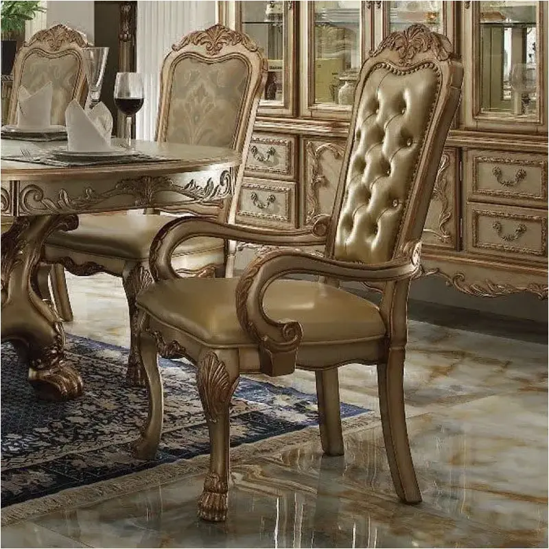 63154 Acme Furniture Arm Chair - Gold Patina