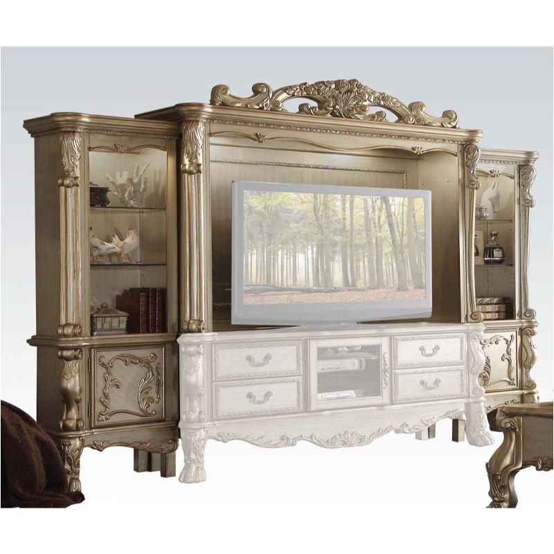 91331rp Acme Furniture Dresden - Gold Patina Home Entertainment Furniture Entertainment Center