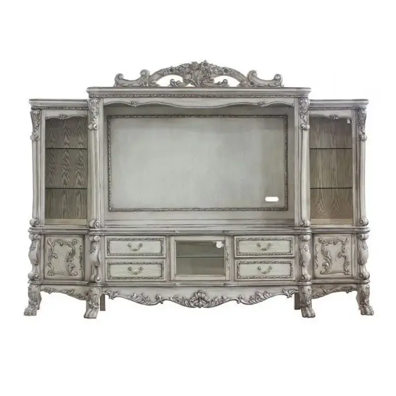 91472top Acme Furniture Bone White Entertainment Center