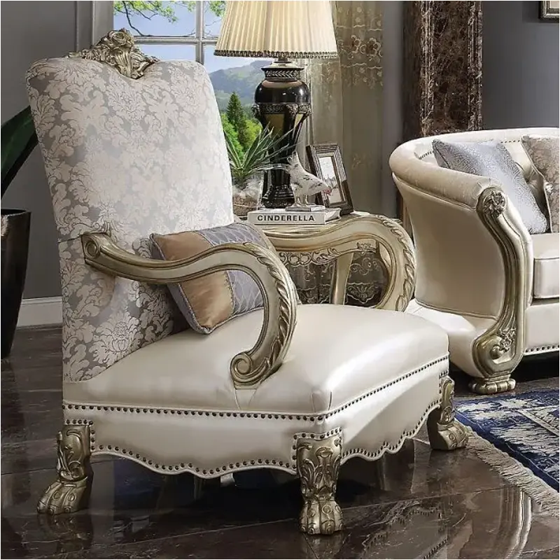 54877 Acme Furniture Dresden Ii - Pearl White Chair - Pearl White