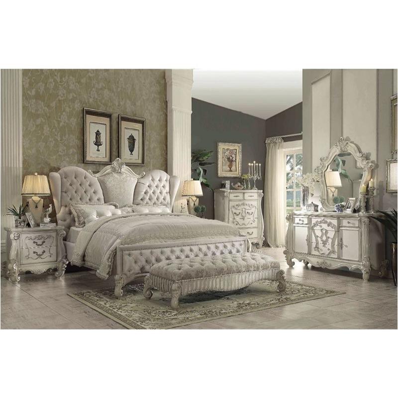 21124ck-hb Acme Furniture Versailles - Bone White Bedroom Furniture Bed