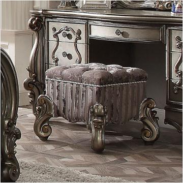 26848 Acme Furniture Versailles - Antique Platinum Bedroom Furniture Stool