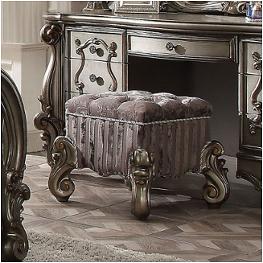 26848 Acme Furniture Versailles - Antique Platinum Bedroom Furniture Stool