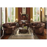 52080 Acme Furniture Brown Oval Sofa - Cherry Oak