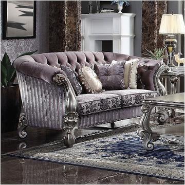 56826 Acme Furniture Versailles - Antique Platinum Living Room Furniture Loveseat
