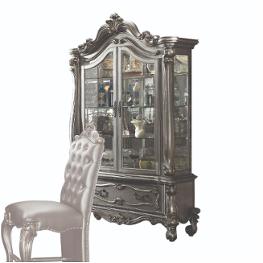 66838h Acme Furniture Versailles - Antique Platinum Dining Room Furniture Curio