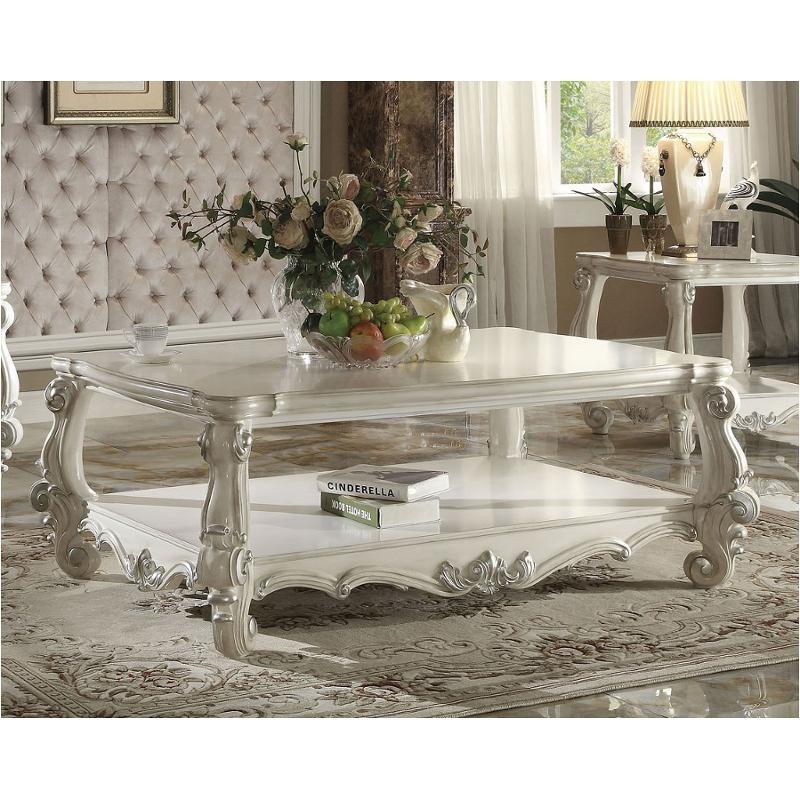82123 Acme Furniture Versailles - Bone White Living Room Furniture Cocktail Table