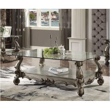 86840 Acme Furniture Versailles - Antique Platinum Living Room Furniture Cocktail Table