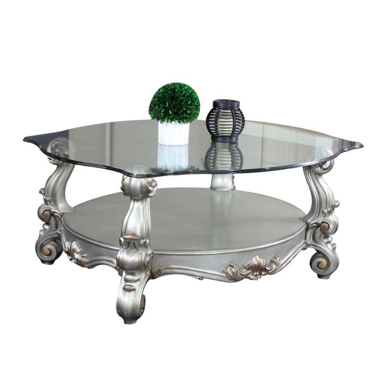 82086gl-a Acme Furniture Versailles - Antique Platinum Living Room Furniture Cocktail Table