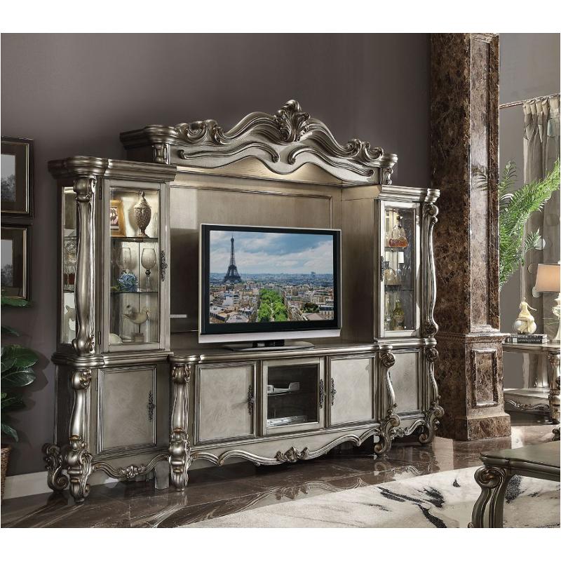 91820lp Acme Furniture Versailles - Antique Platinum Home Entertainment Furniture Entertainment Center