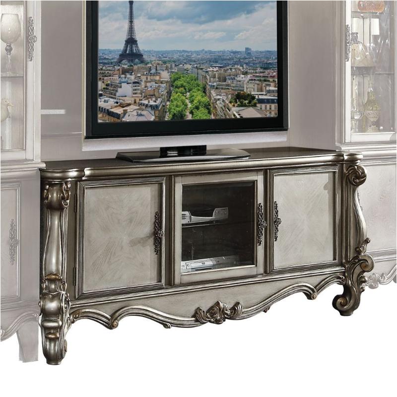 91824 Acme Furniture Versailles - Antique Platinum Home Entertainment Furniture Tv Console