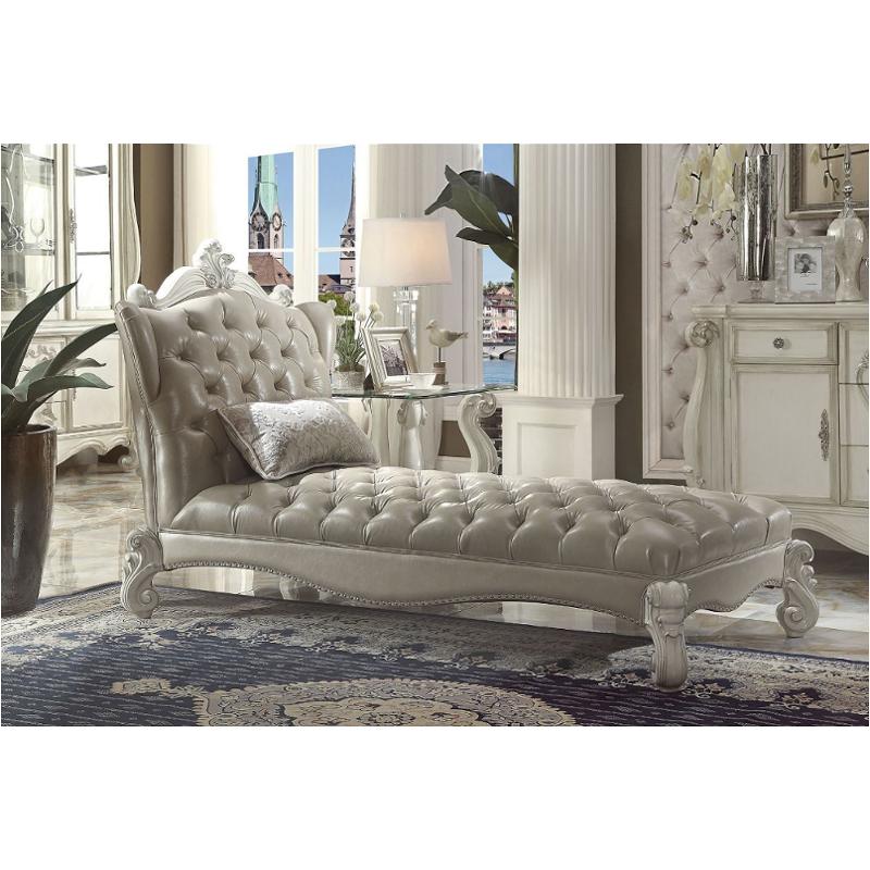 96542 Acme Furniture Versailles - Bone White Living Room Furniture Chaise