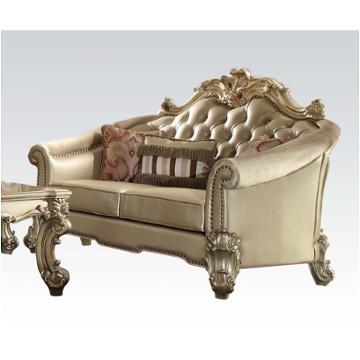 53121 Acme Furniture Vendome Ii - Bone/gold Patina Living Room Furniture Loveseat