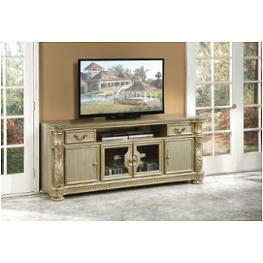 91313 Acme Furniture Vendome Ii - Bone/gold Patina Home Entertainment Furniture Tv Console