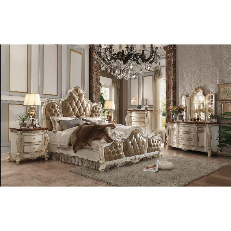 26894ck-hb Acme Furniture Picardy - Antique Pearl/cherry Oak Bedroom Furniture Bed