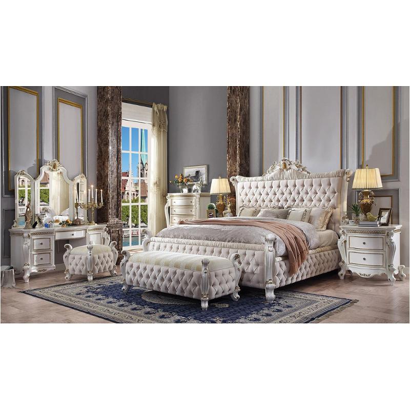 27877ek-hb Acme Furniture Eastern King Bed - Antique Pearl