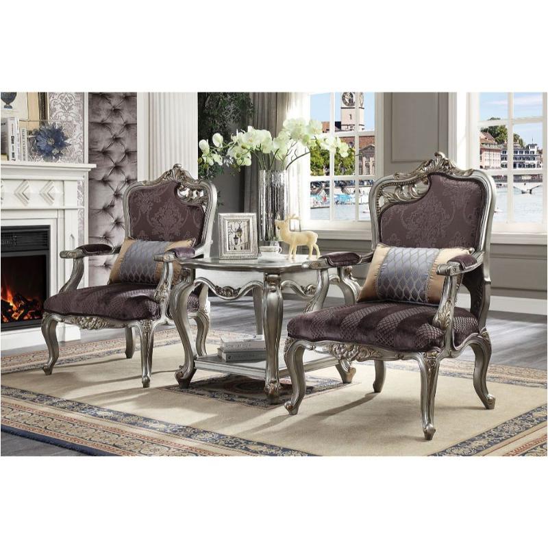 53467 Acme Furniture Picardy - Antique Platinum Living Room Furniture Living Room Chair