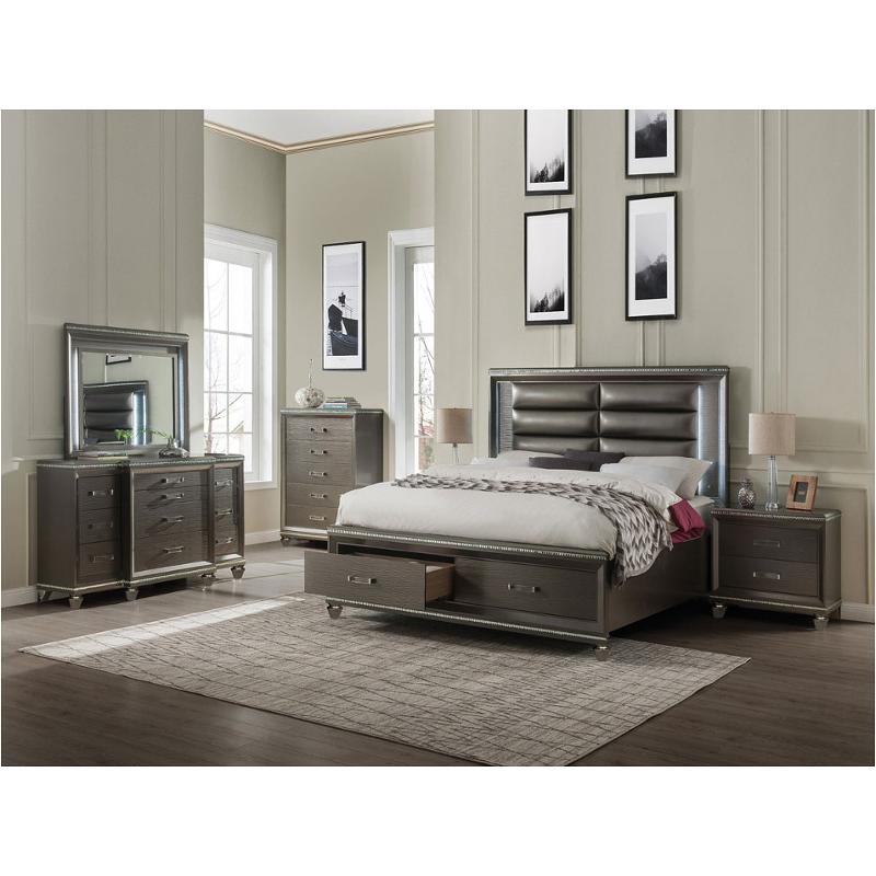 27937ek-hb Acme Furniture Sadie - Dark Champagne Bedroom Furniture Bed