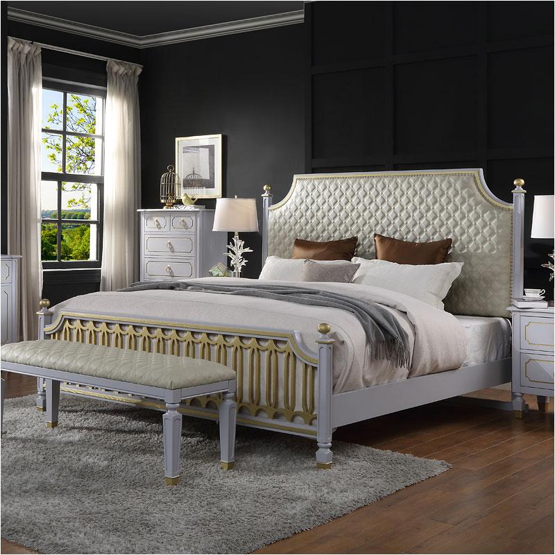 28890q-hb Acme Furniture House Marchese - Pearl Gray Bedroom Furniture Bed