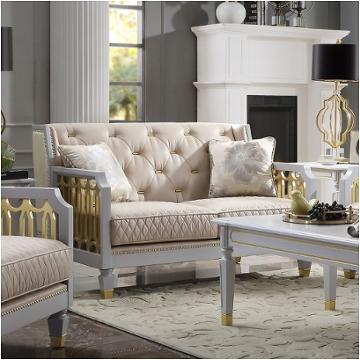 58866 Acme Furniture House Marchese - Pearl Gray Living Room Furniture Loveseat