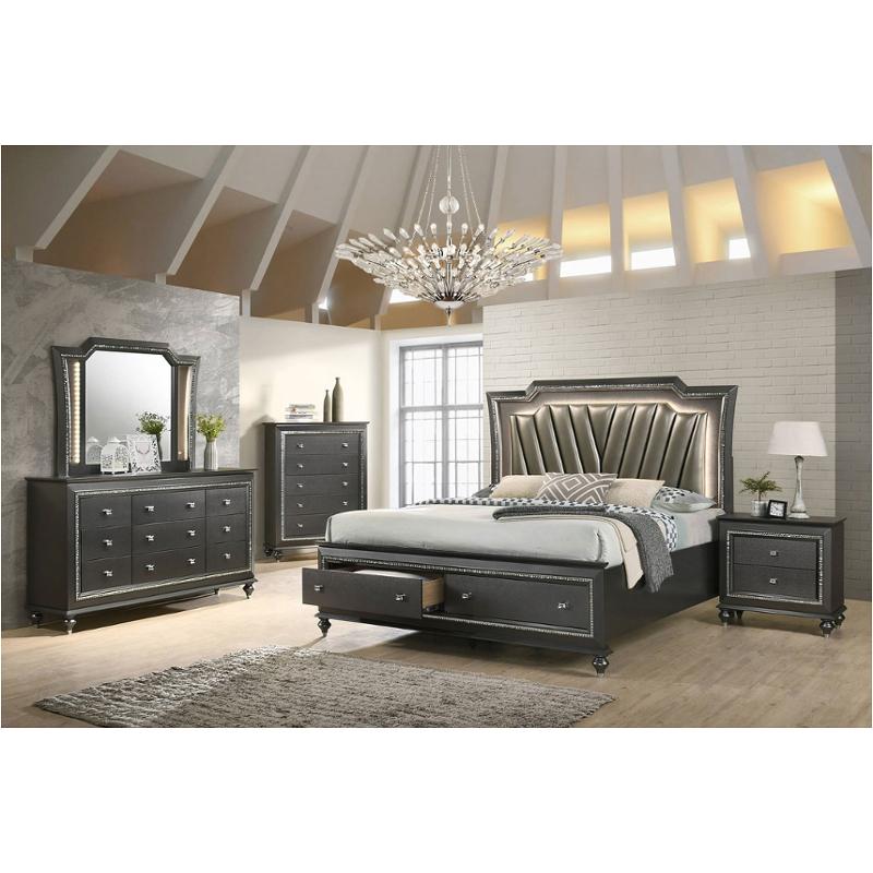 27274ck Acme Furniture Kaitlyn - Metallic Gray Bedroom Furniture Bed