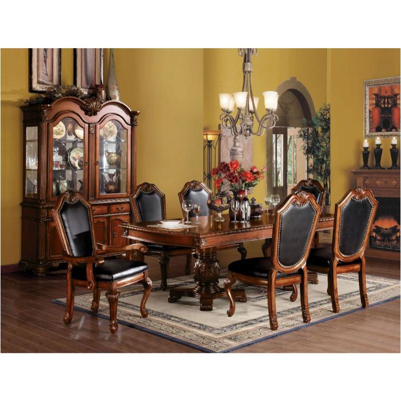 acme chateau de ville dining table with double pedestal cherry