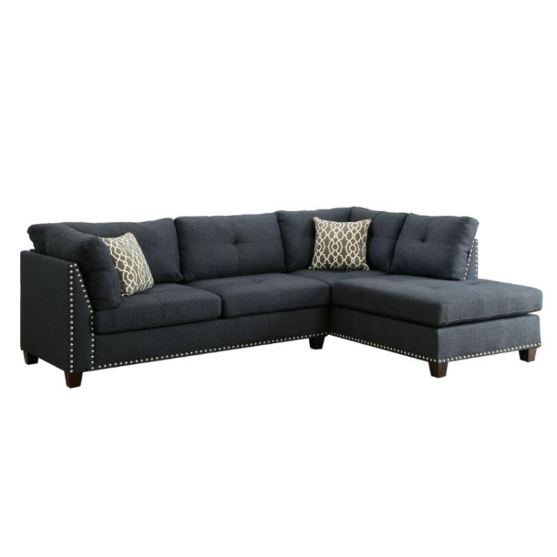 54365sof Acme Furniture Blue Left Facing Sectional Sofa