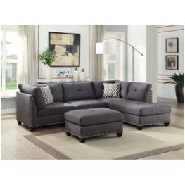 54375sof Acme Furniture Laurissa - Light Charcoal Living Room Furniture Sectional