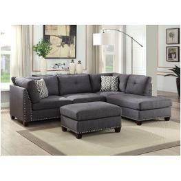 54385sof Acme Furniture Laurissa - Light Charcoal Living Room Furniture Sectional