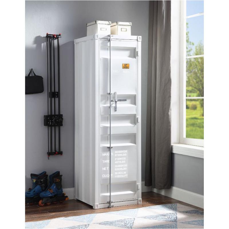 35911 Acme Furniture Cargo - White Bedroom Furniture Armoire