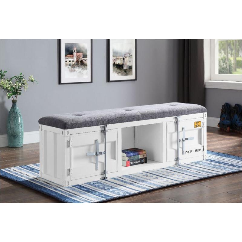 35912 Acme Furniture Cargo - White Bedroom Furniture Benche