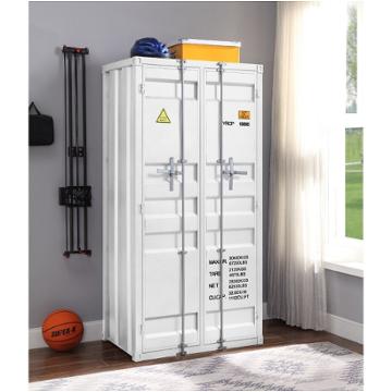 37889 Acme Furniture Cargo - White Bedroom Furniture Armoire