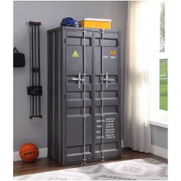 37899 Acme Furniture Cargo - Gunmetal Bedroom Furniture Armoire