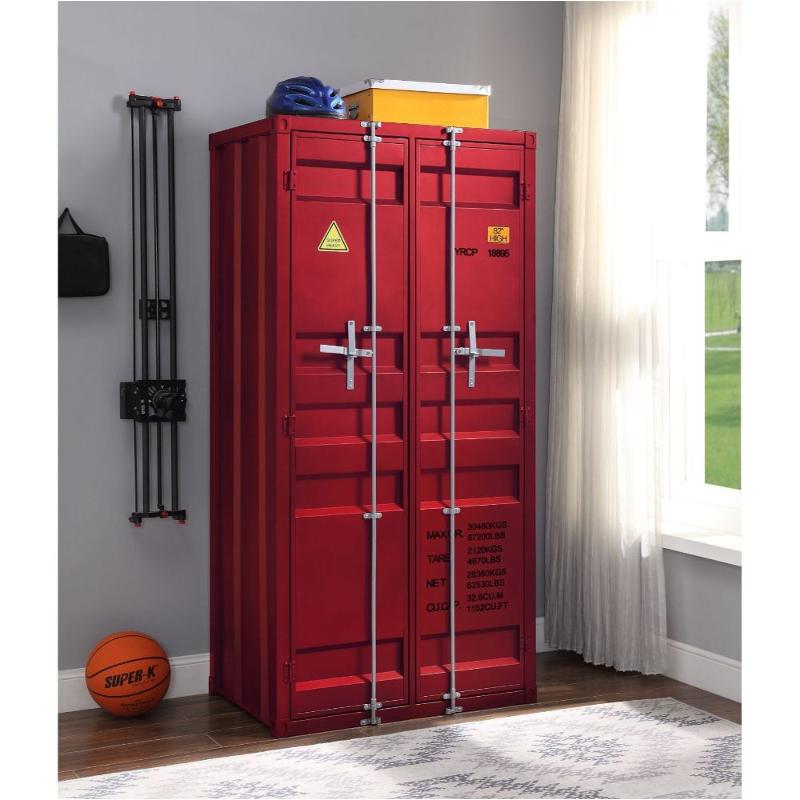 37919 Acme Furniture Cargo - Red Bedroom Furniture Armoire