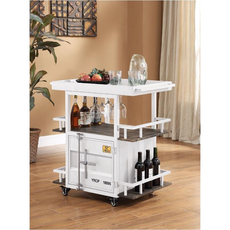 77889 Acme Furniture Cargo - White Dining Room Furniture Cart