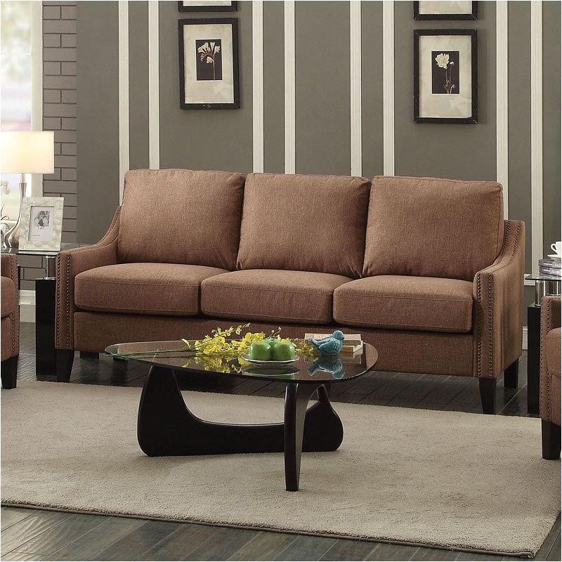 53765 Acme Furniture Zapata - Brown Brown Fabric Sofa