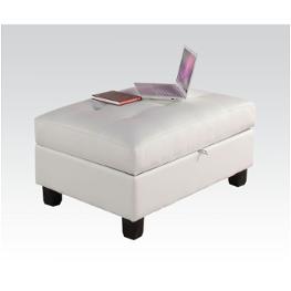 51177 Acme Furniture Kiva - White Living Room Furniture Ottoman