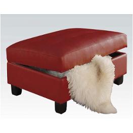 51187 Acme Furniture Kiva - Red Living Room Furniture Ottoman