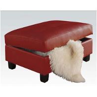 51187 Acme Furniture Kiva - Red Living Room Furniture Ottoman