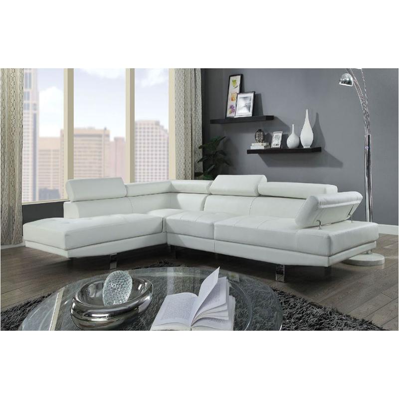 52645sof Acme Furniture Connor - Cream Living Room Furniture Sectional