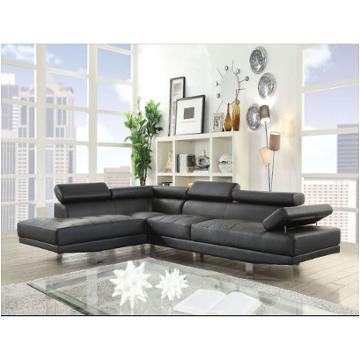 52650sof Acme Furniture Connor - Black Living Room Furniture Sectional