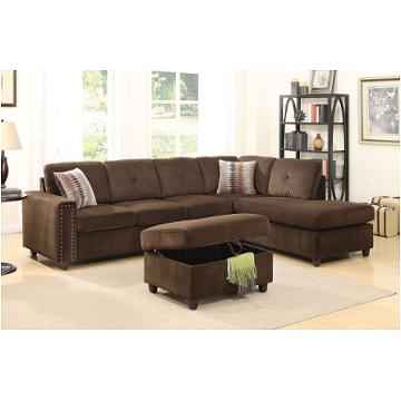 52700sof Acme Furniture Belville - Chocolate Living Room Furniture Sectional