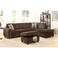 52700sof Acme Furniture Belville - Chocolate Living Room Furniture Sectional