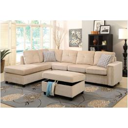 52705sof Acme Furniture Belville - Beige Living Room Furniture Sectional