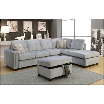 52710sof Acme Furniture Belville - Gray Living Room Furniture Sectional