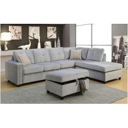 52710sof Acme Furniture Belville - Gray Living Room Furniture Sectional